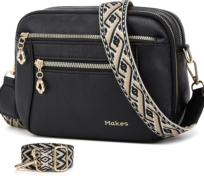 Makes Crossbody Purse for Women Small Crossbody Bags Trendy Vegan Leather with Adjustable Shoulder Straps Gift for Mother Wife Mom - Image 1